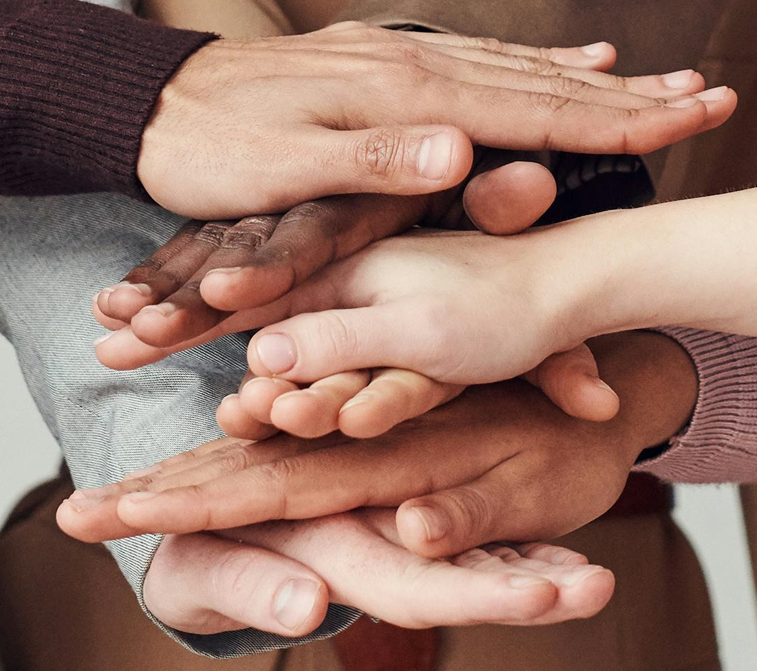 Many hands together